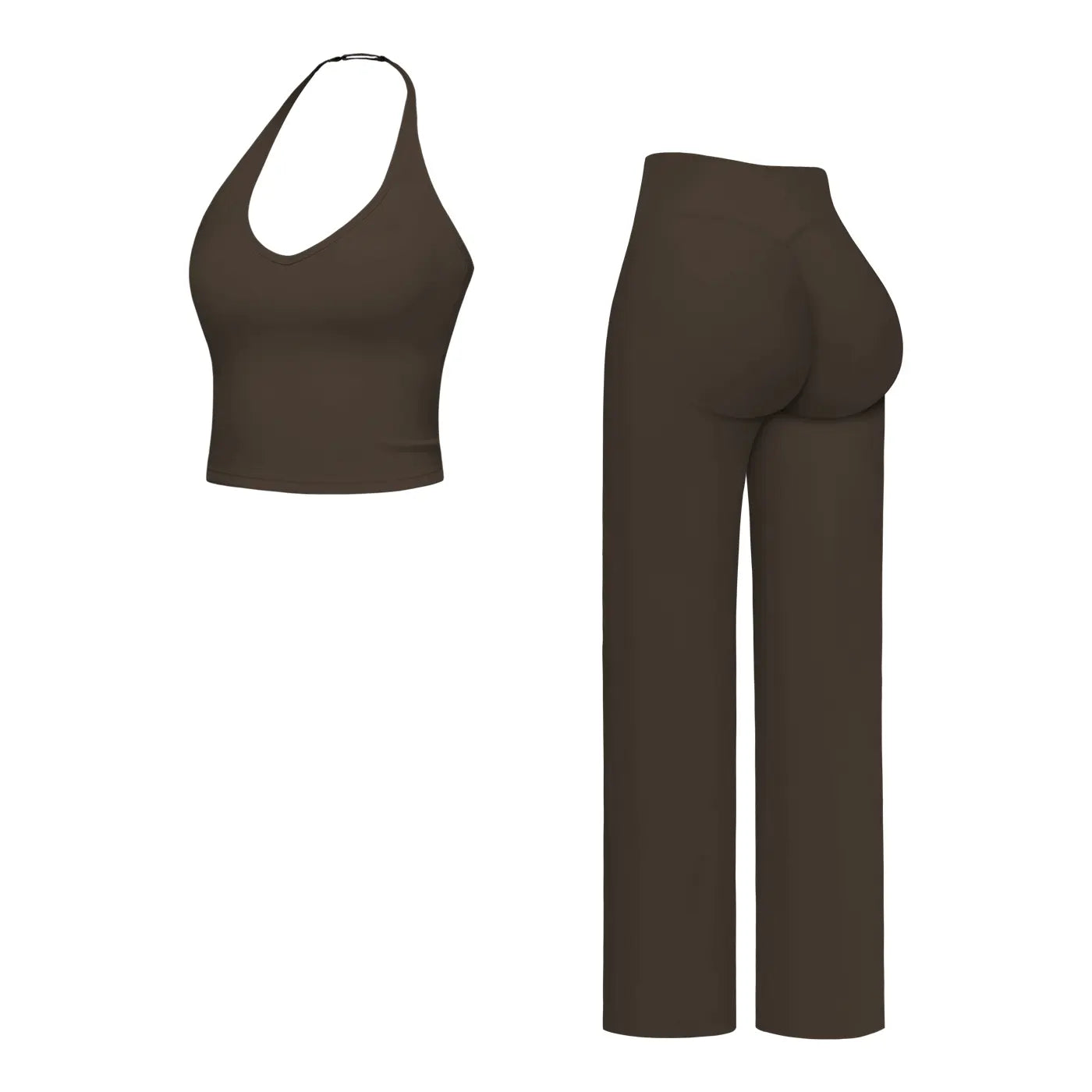 MFVIM Sporty Two-Piece Set Women’S Plain Crop Cami Top & Flare Leg Pants Sports Set, Sporty Casual Comfy Breathable Two-Piece Outfits for Yoga, Gym, Workout, Running, Gym Workout Clothes,Summerwins