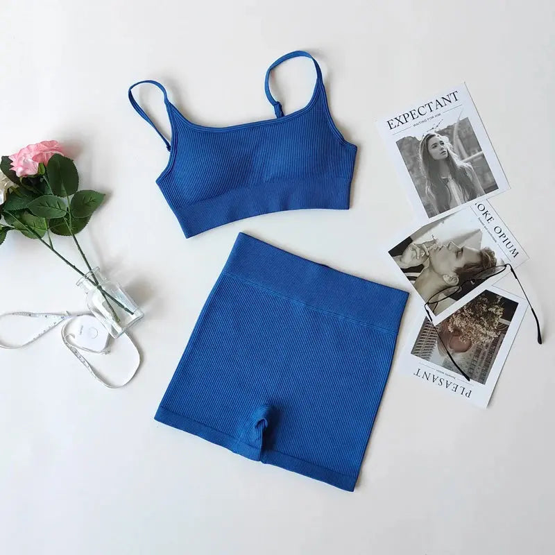 2/3/7Piece Seamless Yoga Set Women Sports Suits Workout Bra Cropped Sports High Waist Gym Legging Fitness Wear
