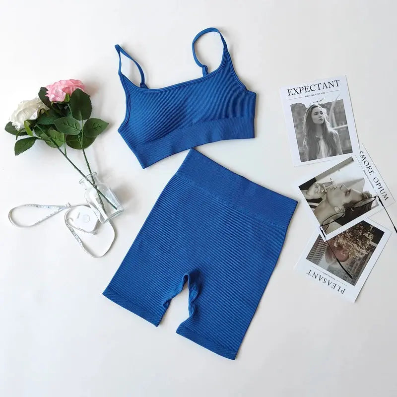 2/3/7Piece Seamless Yoga Set Women Sports Suits Workout Bra Cropped Sports High Waist Gym Legging Fitness Wear