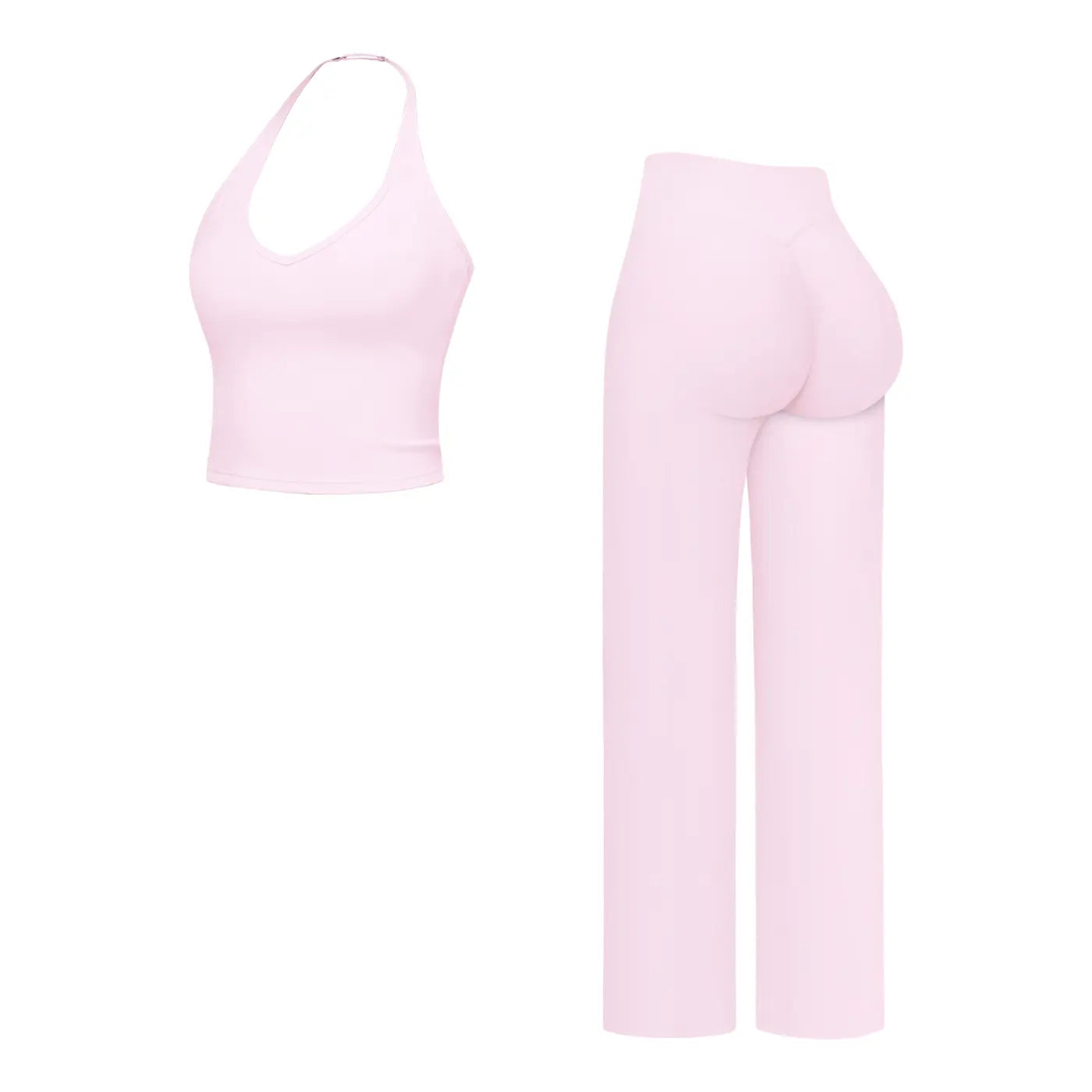 MFVIM Sporty Two-Piece Set Women’S Plain Crop Cami Top & Flare Leg Pants Sports Set, Sporty Casual Comfy Breathable Two-Piece Outfits for Yoga, Gym, Workout, Running, Gym Workout Clothes,Summerwins