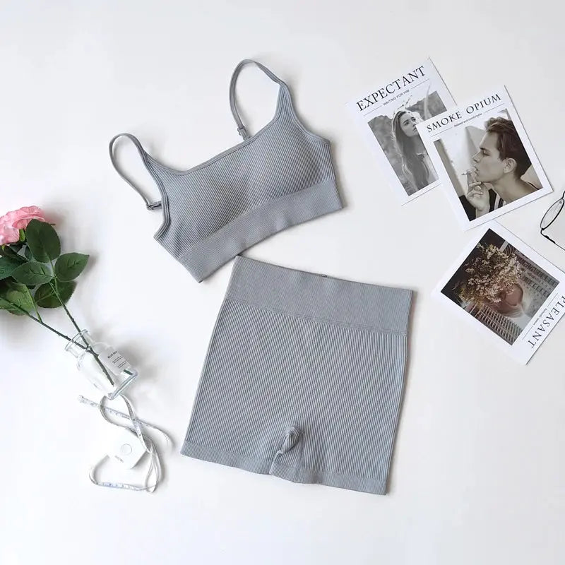 2/3/7Piece Seamless Yoga Set Women Sports Suits Workout Bra Cropped Sports High Waist Gym Legging Fitness Wear